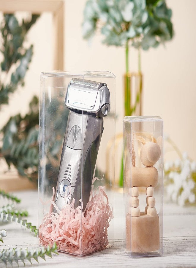 BENECREAT 20PCS Clear Wedding Favour Boxes 4.5x1.5x1.5 Rectangle PVC Transparent Gift Boxes for Candy Chocolate Festival Gift Packaging - Image 5